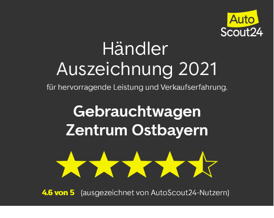 Publikumspreis von AutoScout24 für das Gebrauchtwagen Zentrum Ostbayern.