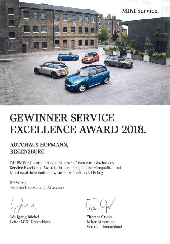 Gewinner Service Excellence Award 2018